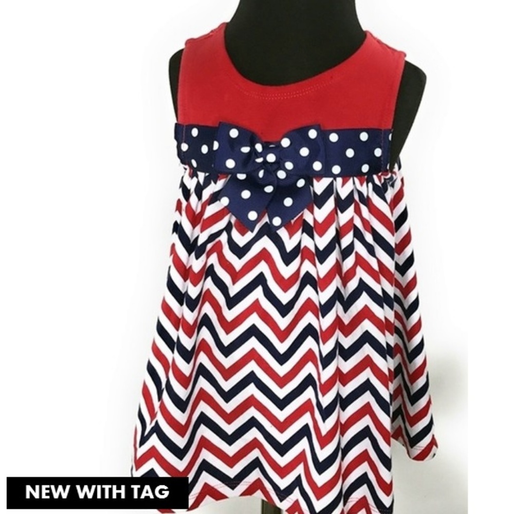 Bonnie Baby Red White & Blue  Dress Sz18m🌸